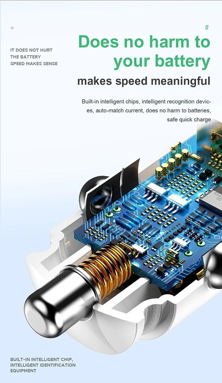 Tẩu sạc trên ô tô Baseus 2 cổng (USB +Type) sạc nhanh Q.C 4.0 30W c- Hàng Chính Hãng