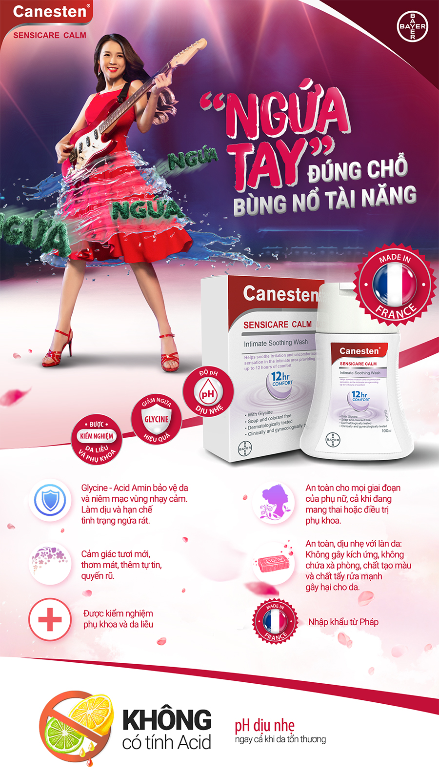 Dung dịch vệ sinh phụ nữ CANESTEN SENSICARE CALM (100ml)