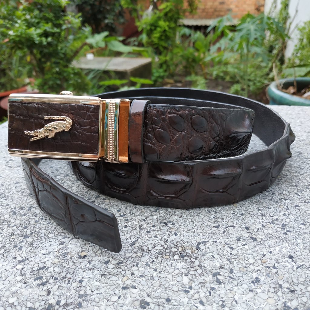 Thắt lưng da cá sấu có gù rất đẹp. DA CÁ SẤU THẬT 100%. Kích thước chuẩn 3.5x120cm phù hợp với cả quần tây và quần jean