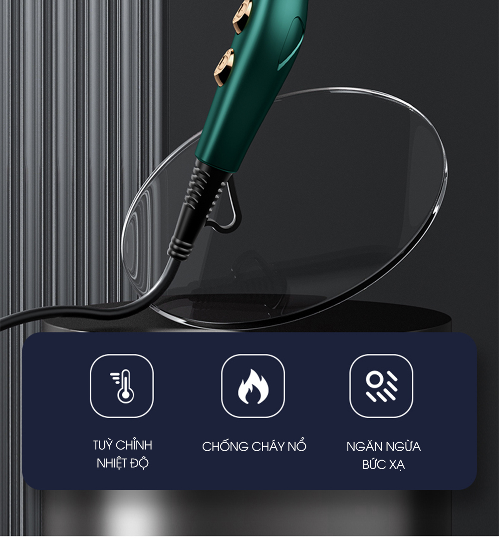Máy sấy tóc CWELL công suất lớn 1800W-2500W C03HD, 6 chế độ tùy chỉnh nóng/lạnh, thiết kế chuẩn Salon