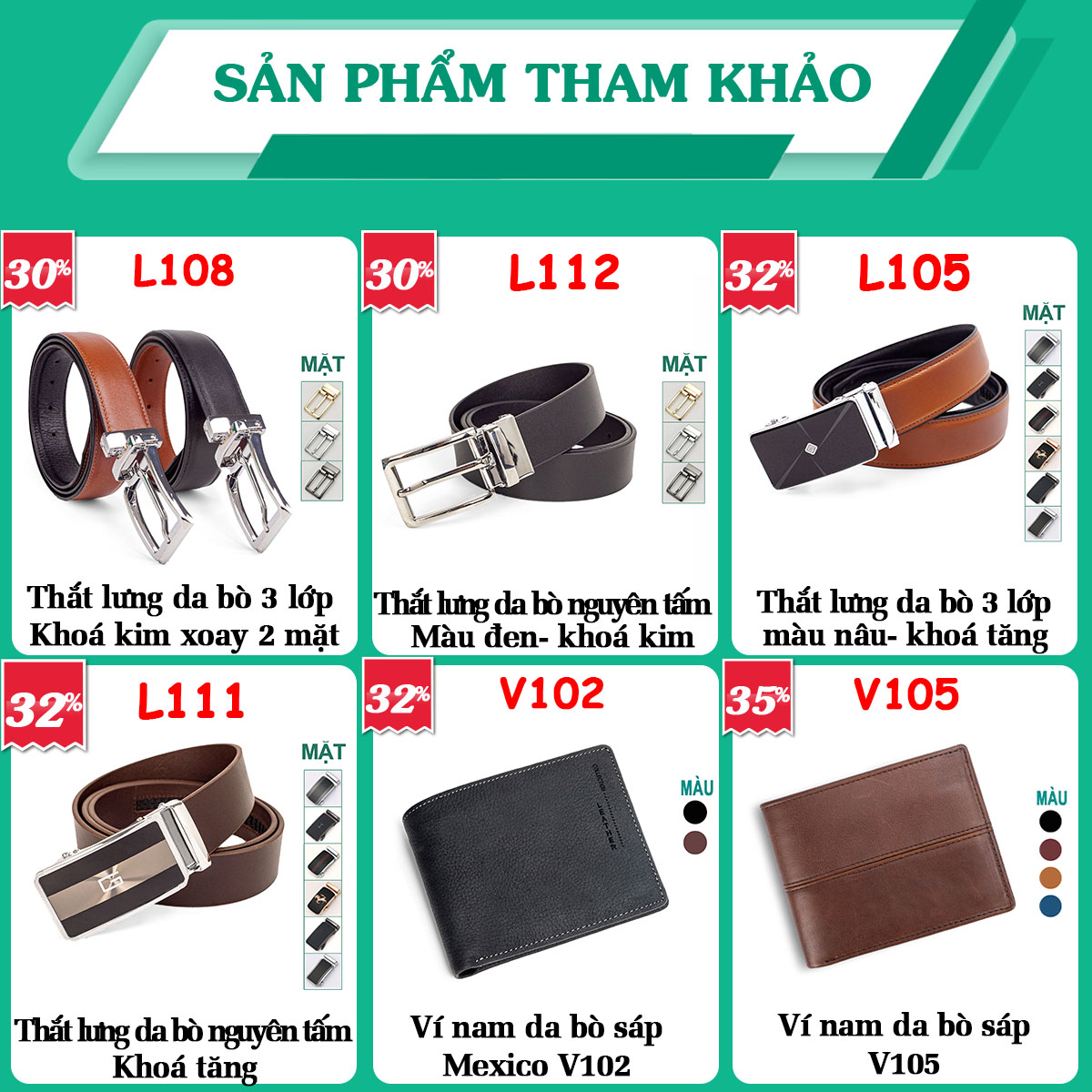 Thắt lưng da bò nguyên tấm L113 cao cấp nhiều mặt Bụi Leather - Bảo hành 12 tháng