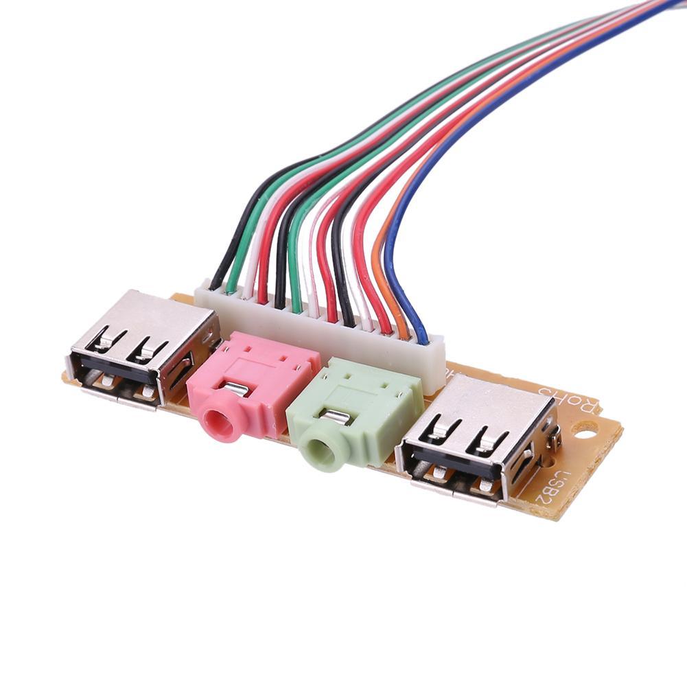 2 USB 2.0 Ports PC Computer Case Front Panel USB Audio Mic Earphone