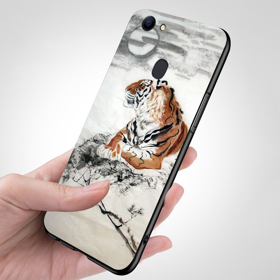 Ốp kính cường lực cho điện thoại Oppo F5 - F7 - A79 - long hổ MS TRANH015