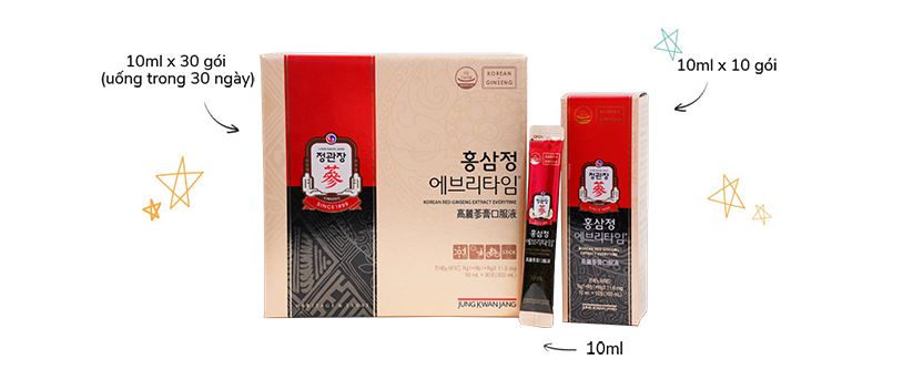 Tinh Chất Hồng Sâm Pha Sẵn KGC Cheong Kwan Jang Everytime Original (10ml x 30 gói)