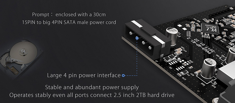 Card chuyển cổng pciex 1 sang 4 cổng USB 3.0 Orico PVU3-4P - Hàng chính hãng