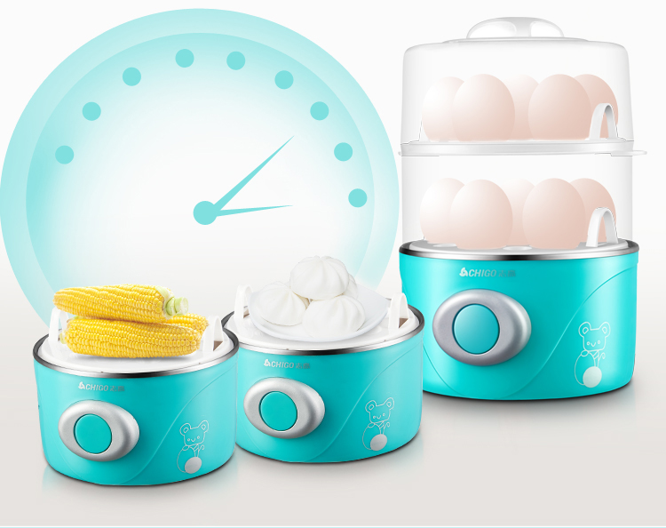 Zhigao (CHIGO) boiled egg double-layer household steamer can cook 14 eggs with 304 stainless steel steam bowl ZDQ201