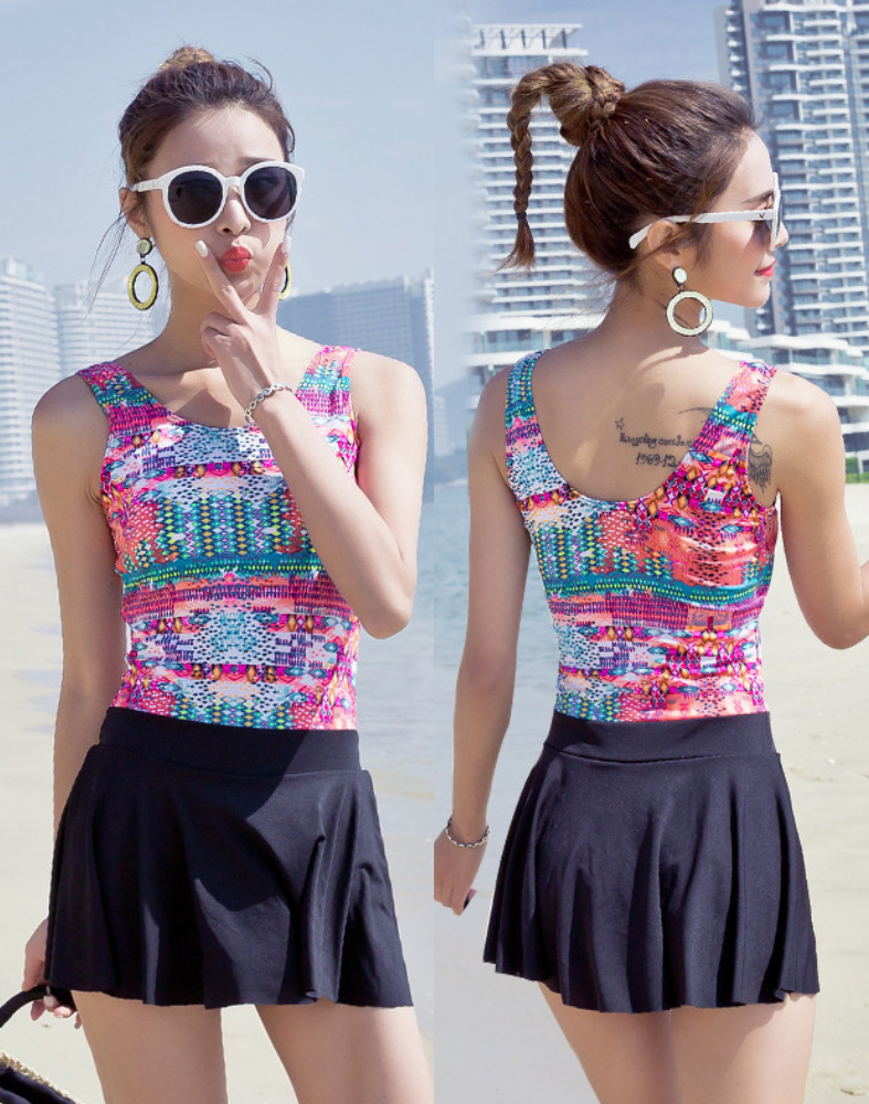 Đồ Bơi Nữ Một Mảnh Sắc Màu Kiểu Váy Xòe Dễ Thương ATI31 MayHomes One-Piece Colorful Swimwear