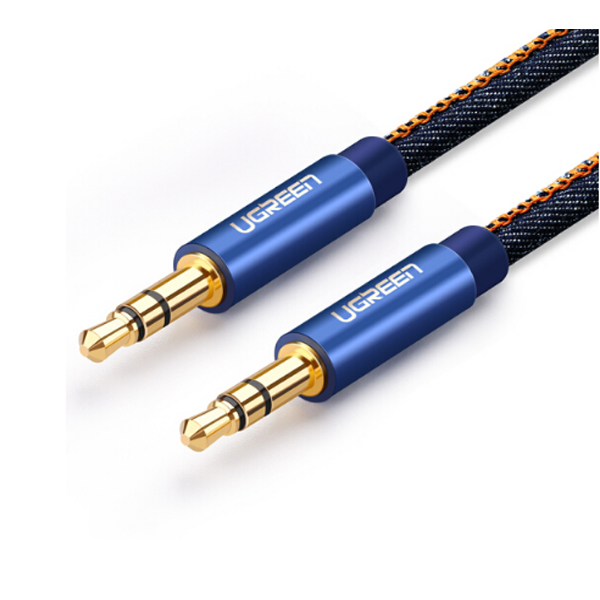 Cáp AUX 3.5mm (3 NGẤN) dài 1M chính hãng UGREEN AV113 40402 Bọc Jean Cao Cấp
