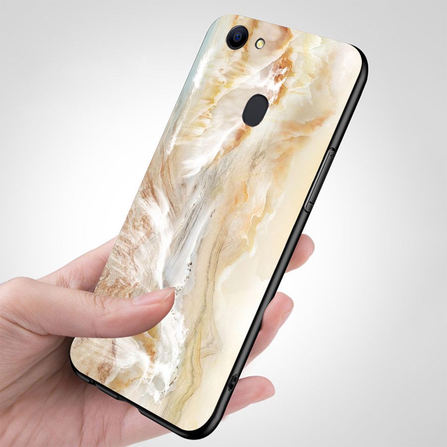 Ốp điện thoại kính cường lực cho máy Oppo F7 - hình vân Đá MS VANDA006
