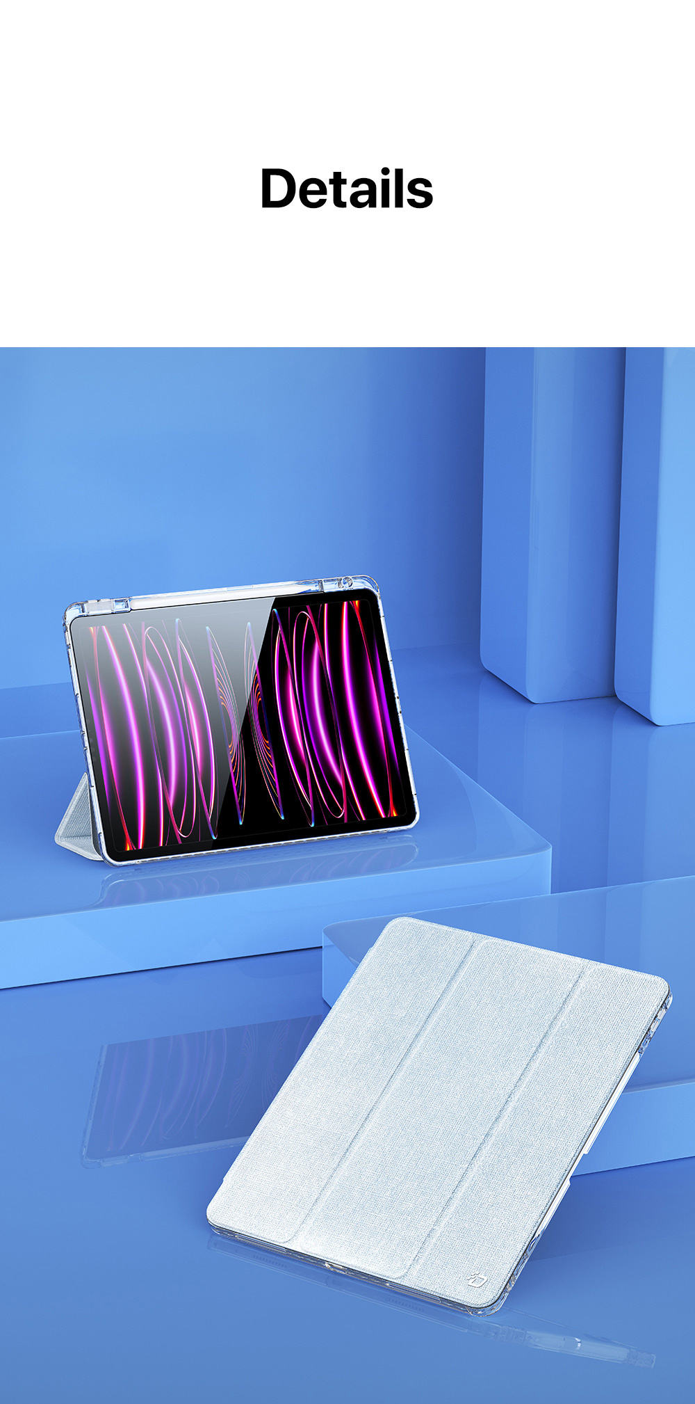 Bao da ipad Dux Ducis Unid cho Ipad Air 6/ 5/ 4/ Ipad Pro 11 M1/ M2, có khe cắm bút, auto sleep/wake, trong suốt_ Hàng chính hãng