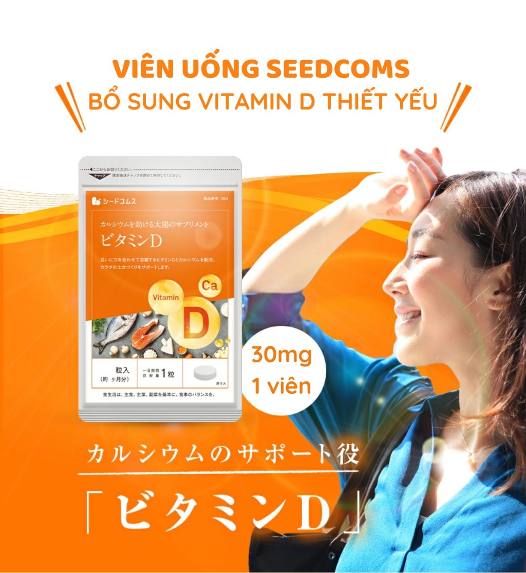 Combo Viên Uống Bổ Sung Vitamin C, E, D, B Vitamin Tổng Hợp Và Khoáng Chất Seedcoms Nhật Bản