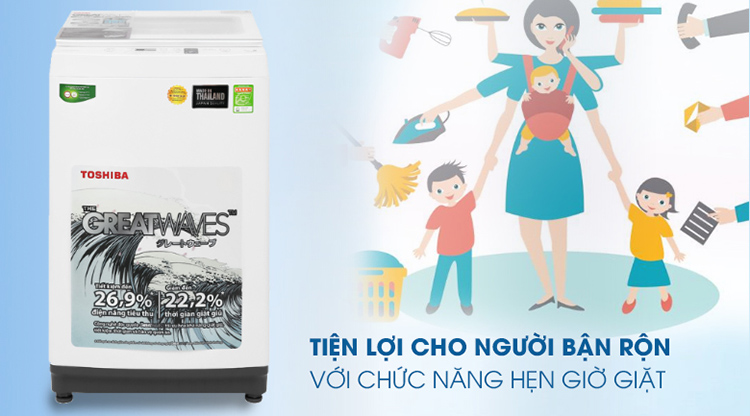 Máy Giặt Cửa Trên Toshiba AW-K1000FV-WW (9kg) - Hàng Chính Hãng - Chỉ Giao tại HCM