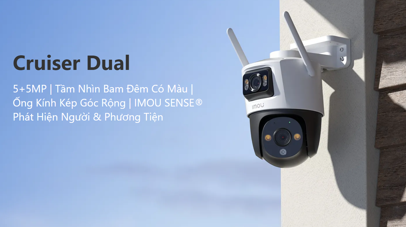 Camera Wifi IMOU Cruiser Dual 10MP IPC-S7XP-10M0WED Xoay 360 Ngoài Trời - Hàng Chính Hãng