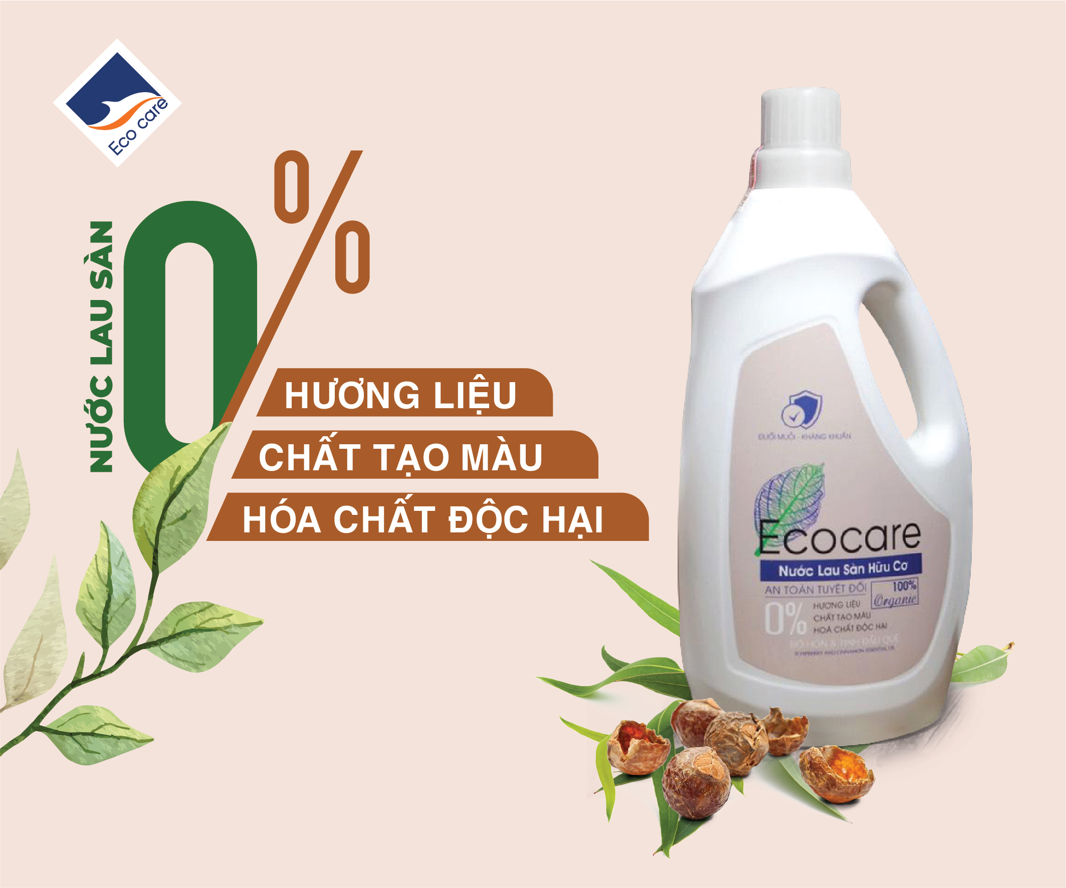 Nước lau sàn Hữu cơ đuổi muỗi hương Quế 4000ml thương hiệu Ecocare