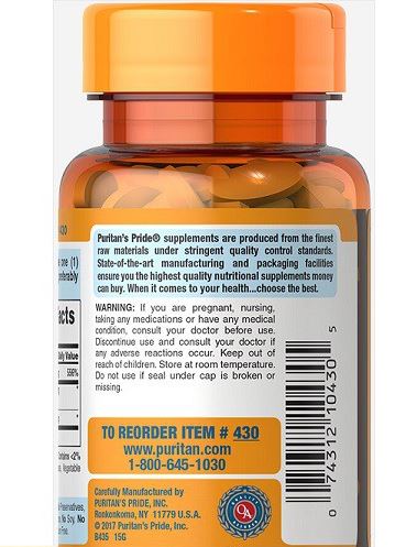 Viên Uống Puritan s Pride Vitamin C 500 mg with Bioflavonoids & Wild Rose Hips 100 v của Mỹ, Bổ Sung Vitamin và khoáng chất, tăng sức đề kháng, hệ miễn dịch, hạn chế sự xâm nhập của virus, vi khuẩn, phòng cảm lạnh 4