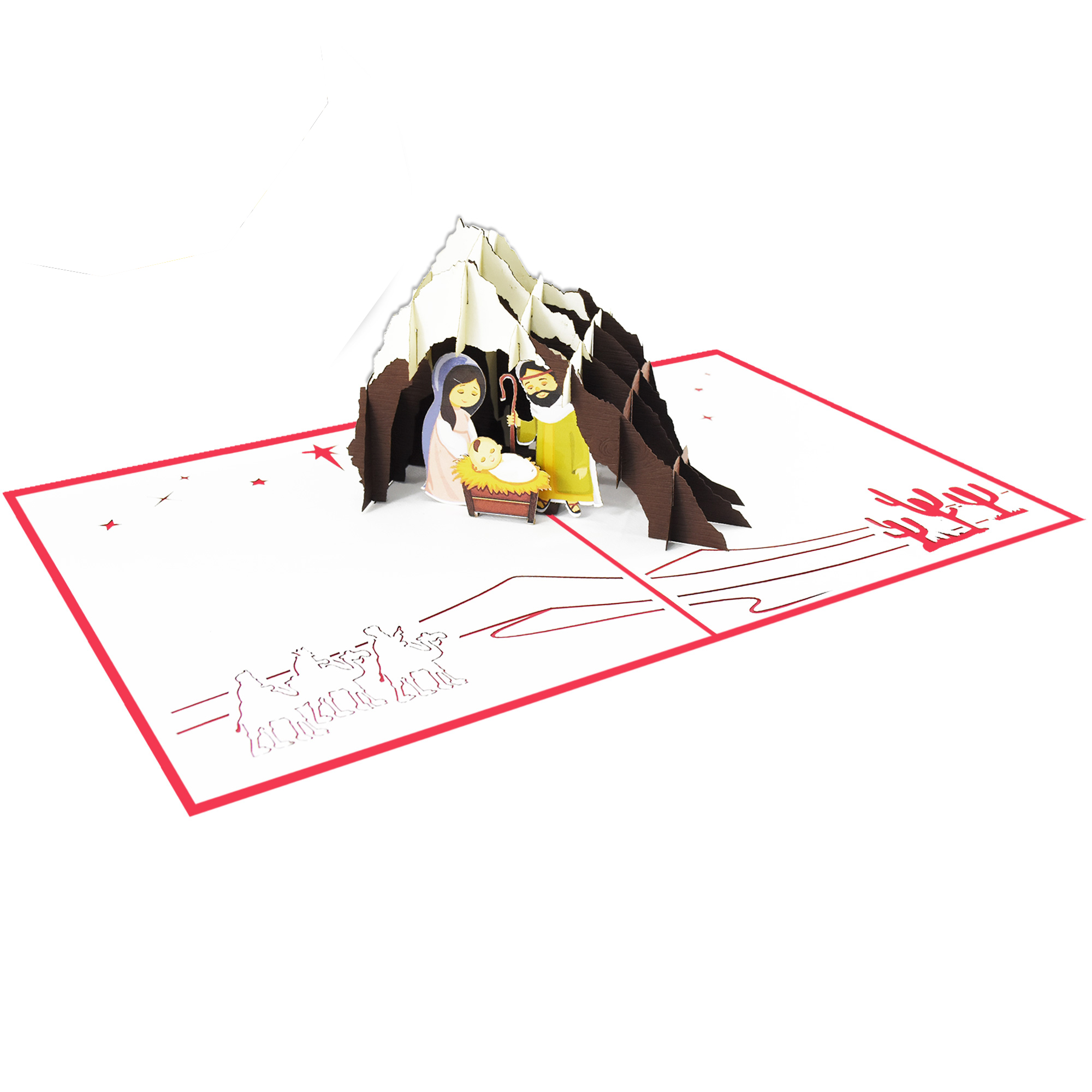 Thiệp 3D pop up Hang đá giáng sinh - bìa trong