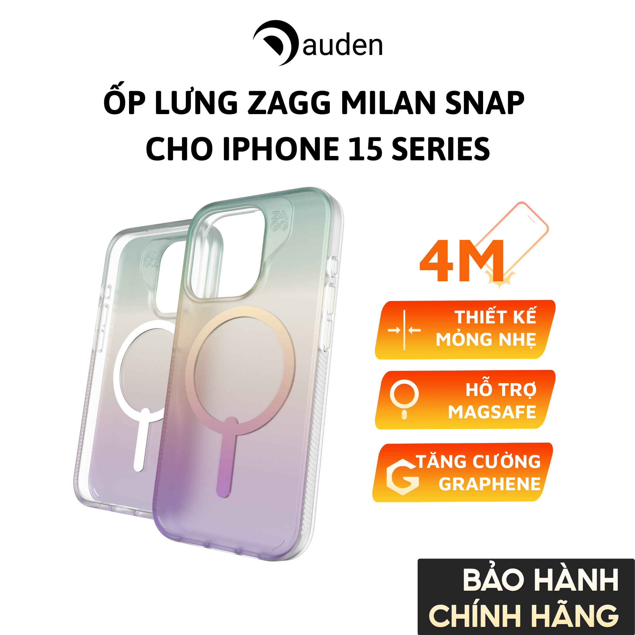Ốp lưng ZAGG chống sốc bảo vệ dành cho iPhone 15/ 15 Plus/ 15 Pro/ 15 ProMax, bảo hành 12 tháng 1 đổi 1 - Hàng chính hãng