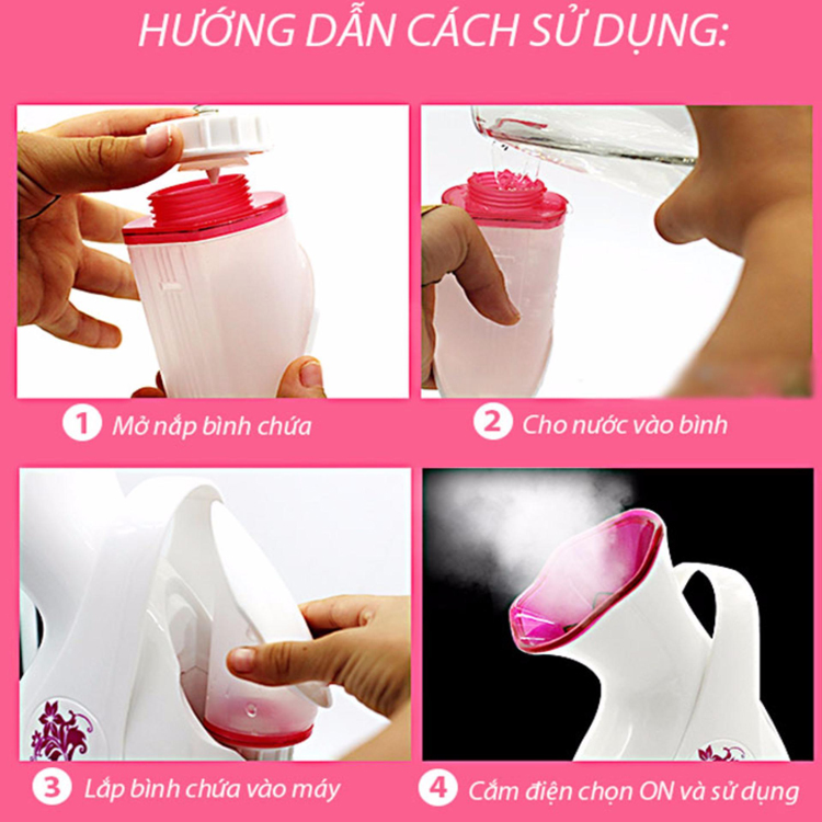 Máy Xông Hơi Mặt Sokany Hồng