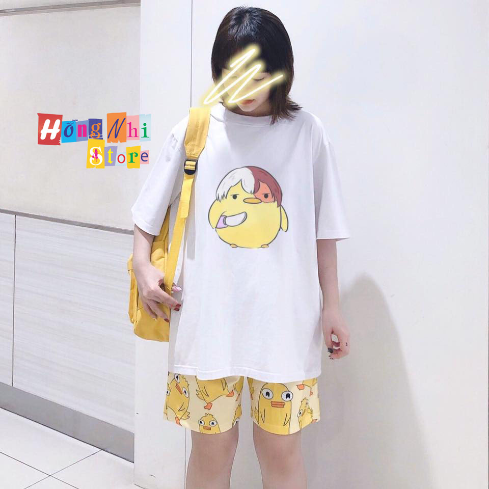 Quần Short Cartoon Unisex Hình Vịt Ducky Momo - Quần Đùi Hoạt Hình Siêu Cute - MM