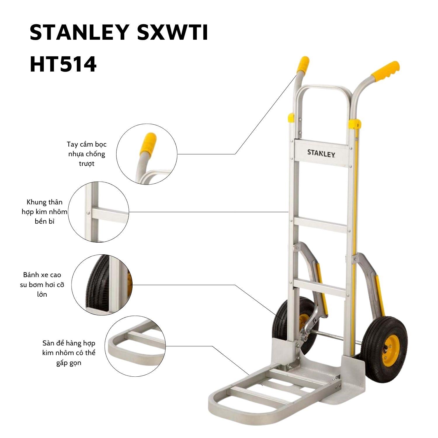 xe đẩy hàng 2 bánh Stanley HT514
