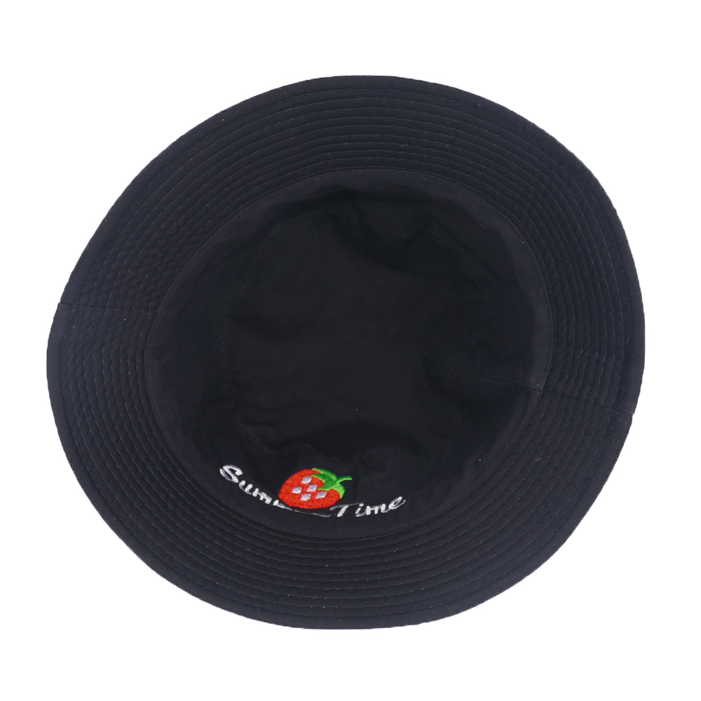 Mũ bucket nam nữ thời trang đội được 2 mặt độc đáo Summer Time thêu hình quả dâu tây đẹp mắt