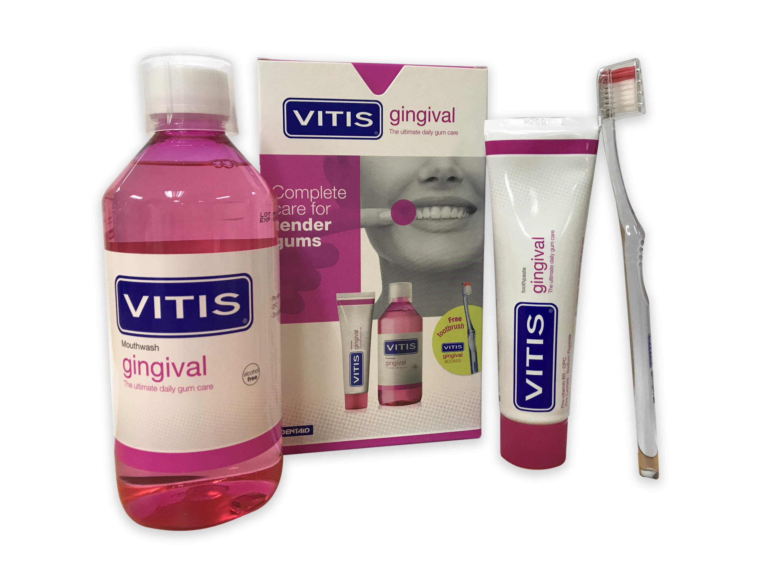 Bộ sản phẩm chăm sóc răng miệng dành cho nướu nhạy cảm - Vitis Gingival Mixed Pack | Tiki