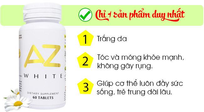 Thực phẩm chức năng Viên uống trắng da sáng tự nhiên AZ White