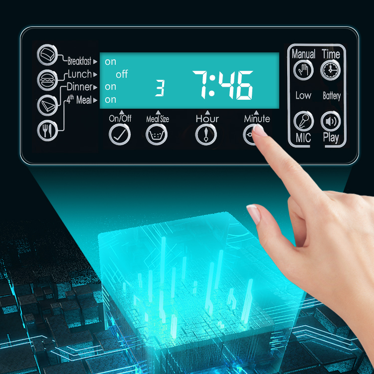 Máy Cho Chó Mèo Ăn Tự Động Dung Tích 11L - Máy Cho Mèo Ăn Có Màn Hình Hiển Thị - Có Video Và Ảnh Thật