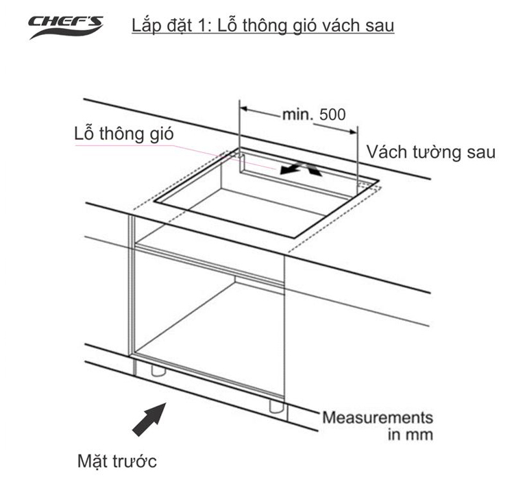 Bếp Âm Từ 3 Vùng Nấu Chef's EH-IH534 (75cm - 5500W) - Hàng Chính Hãng