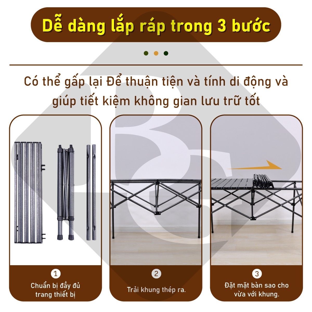 Bàn cắm trại gấp màu đen model TSD,có nhiều Size:53,95,120cm,đa năng,dễ mang theo, dã ngoại,có thể gập lại