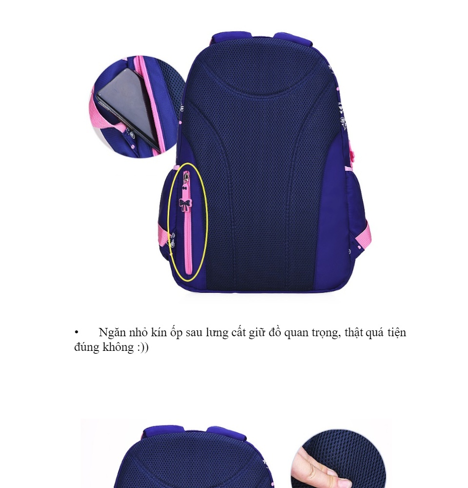 Ba lô siêu nhẹ chống thấm nước Sesame xinh yêu cho bạn gái