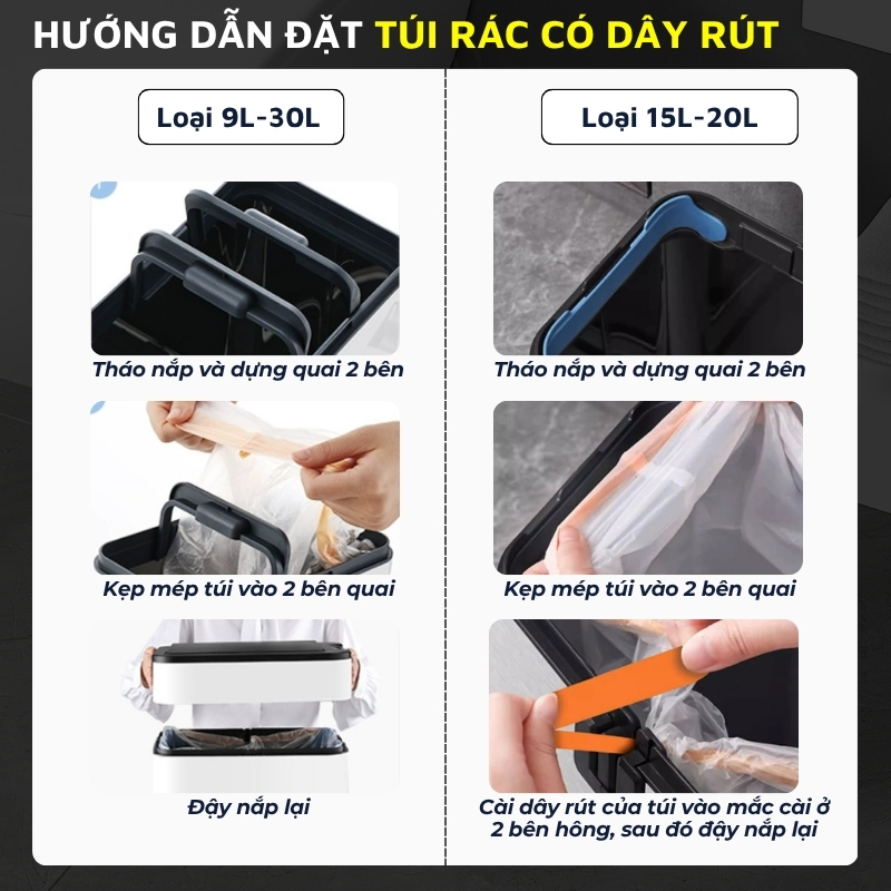 Thùng rác thông minh cảm ứng tự động đóng mở DandiHome - Tặng pin AA