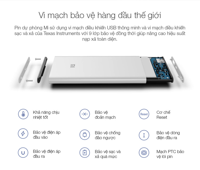 Pin Sạc Dự Phòng Xiaomi 5000mAh (Bạc) - Hàng Chính Hãng