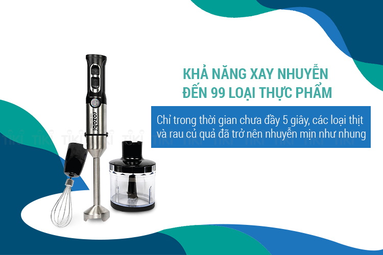 Máy Xay Cầm Tay Đa Năng Lưỡi Kép, Chống Rung Tay Cầm Rozabi 1000W Plus