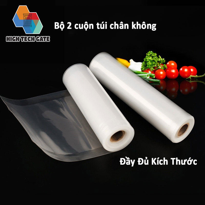 Túi Hút Chân Không Thực Phẩm Dạng Cuộn Trơn Phẳng 2 Mặt HTG, Đầy Đủ Kích Thước