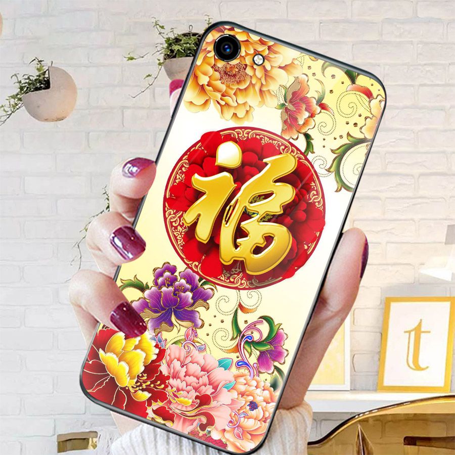 Ốp kính cường lực cho điện thoại Oppo A71 - mẫu đơn MS MAUDON005