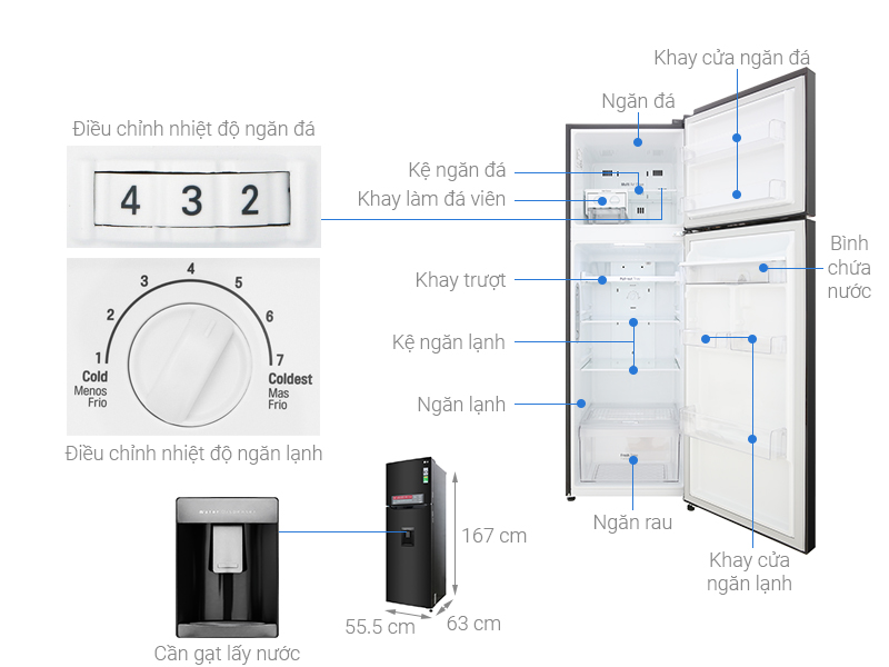 Tủ Lạnh Inverter LG GN-D255PS (255L) – Hàng Chính Hãng