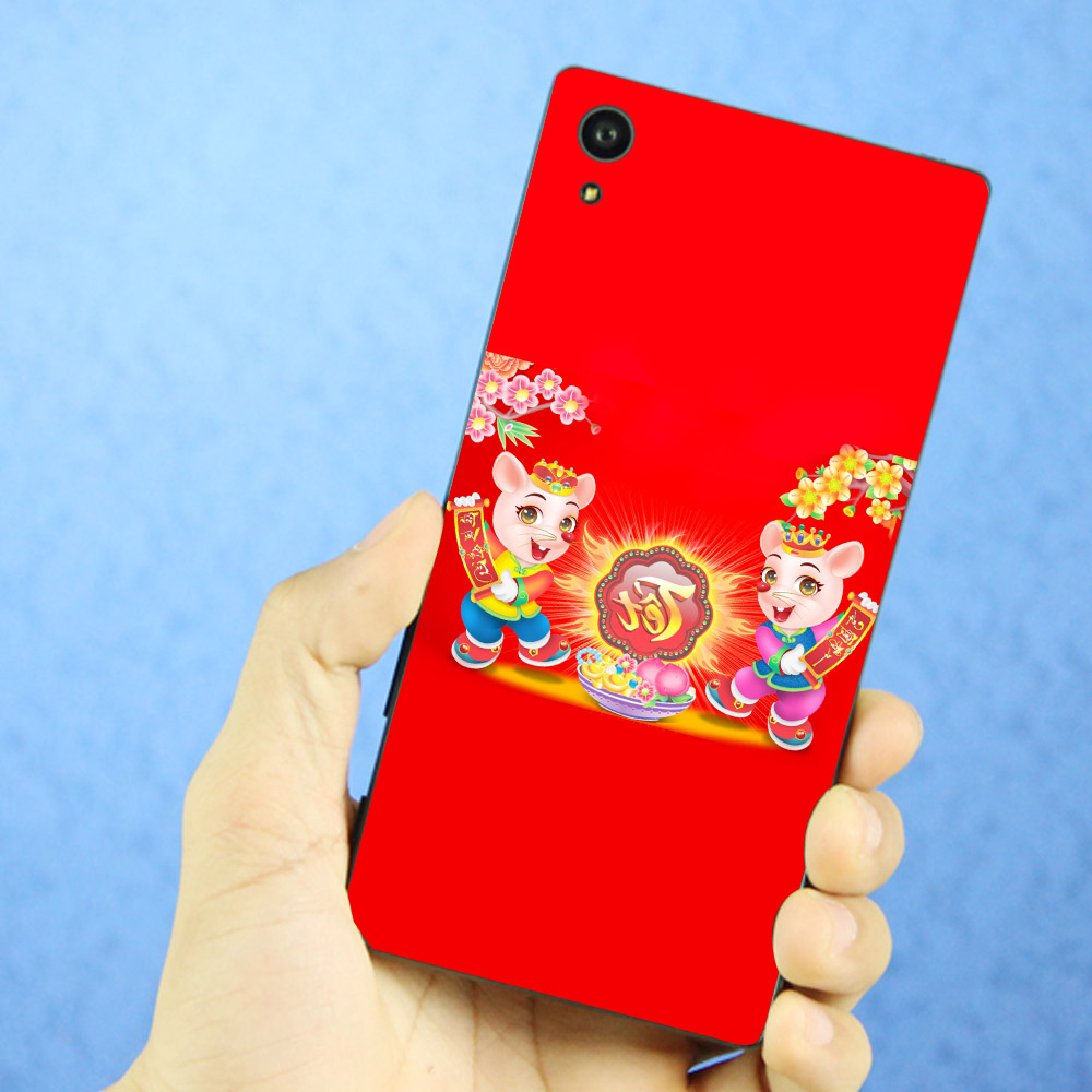 Ốp lưng cứng viền dẻo dành cho điện thoại Sony Xperia XA1 Ultra - Chuột đón xuân 03 MS CDX03