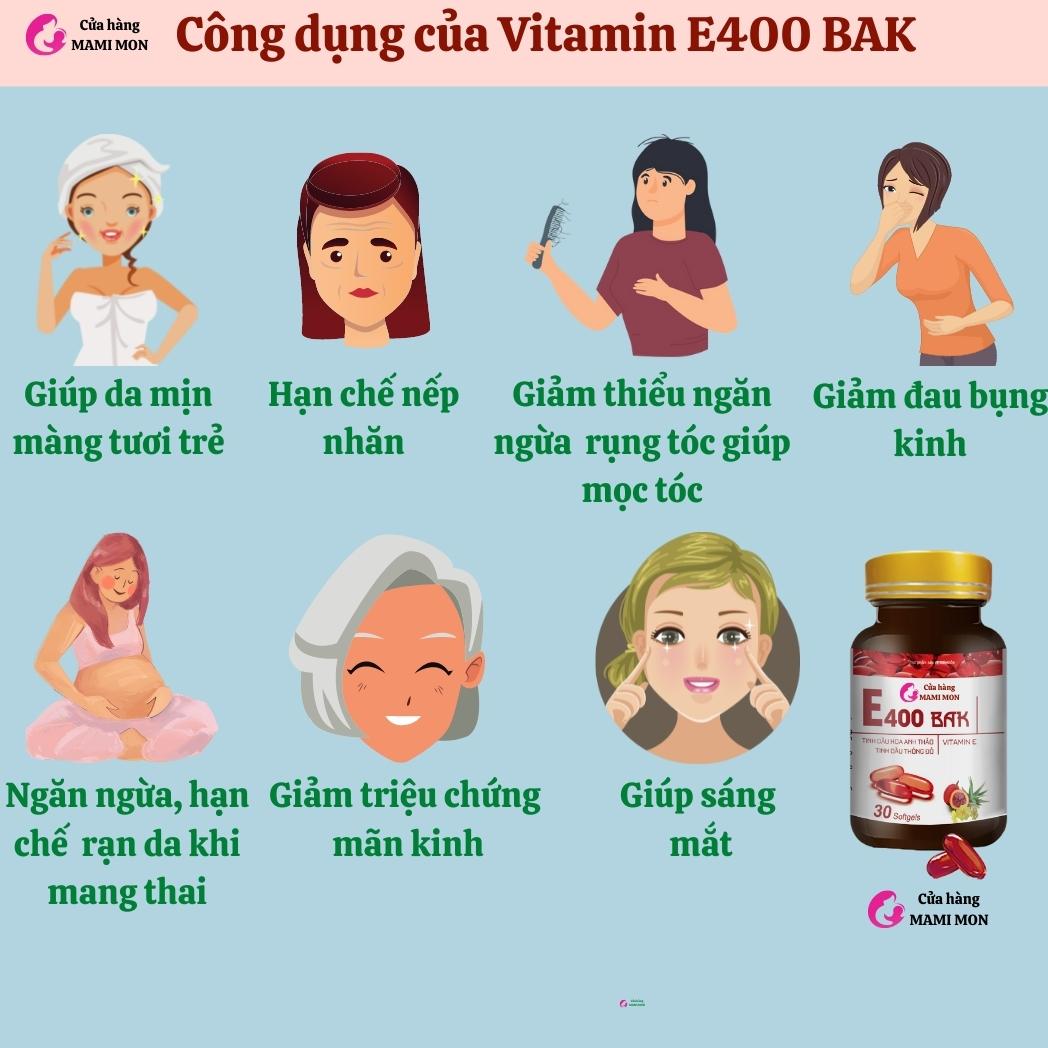 vitamin e đỏ e400 bak 400mg - viên uống đẹp da vitamin e đỏ nga 400iu 3