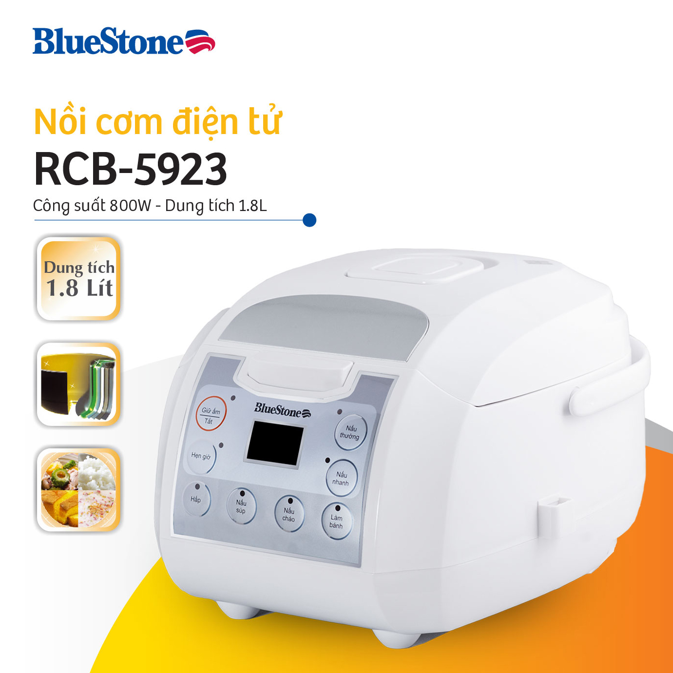 Nồi Cơm Điện Tử Bluestone RCB-5923 (1.8L)