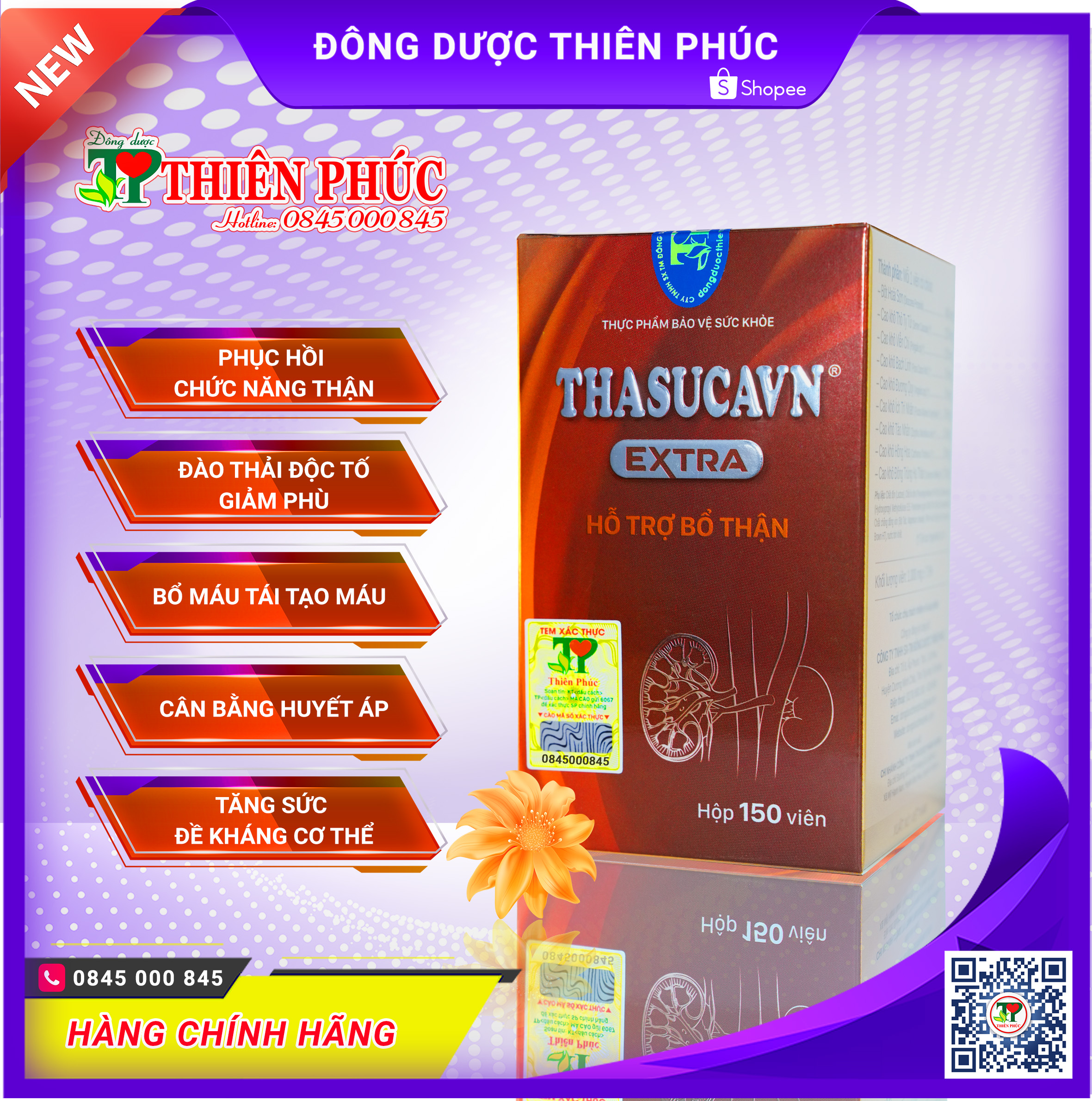 THASUCAVN - PHỤC HỒI CHỨC NĂNG THẬN (Hộp 150 viên)
