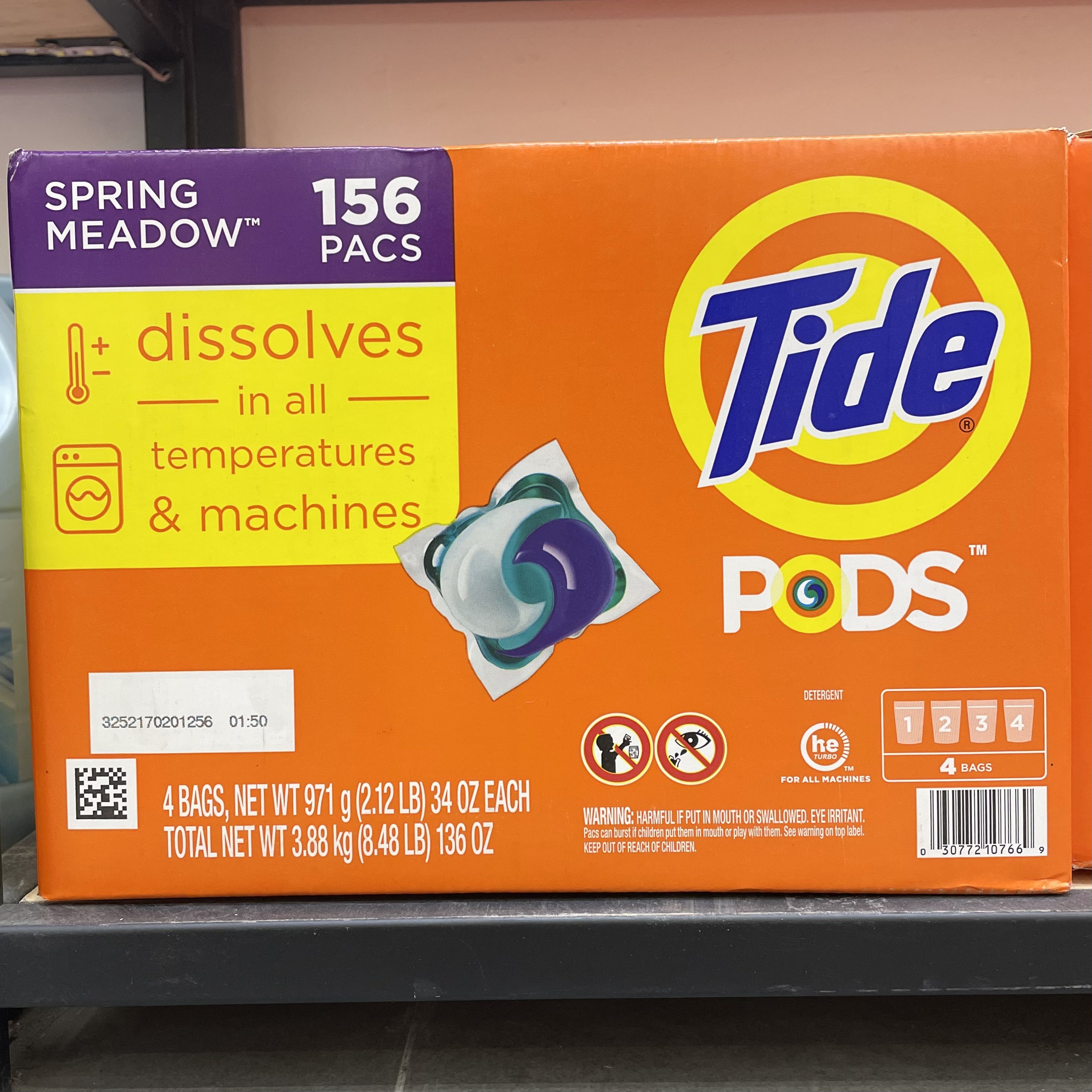 VIÊN GIẶT TIDE 3 IN 1 HƯƠNG SPRING MEADOW 42 viên - Dạng túi