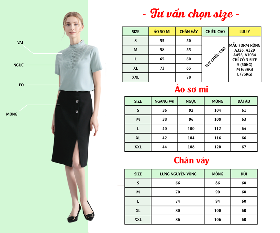 BẢNG HƯỚNG DẪN CHỌN SIZE