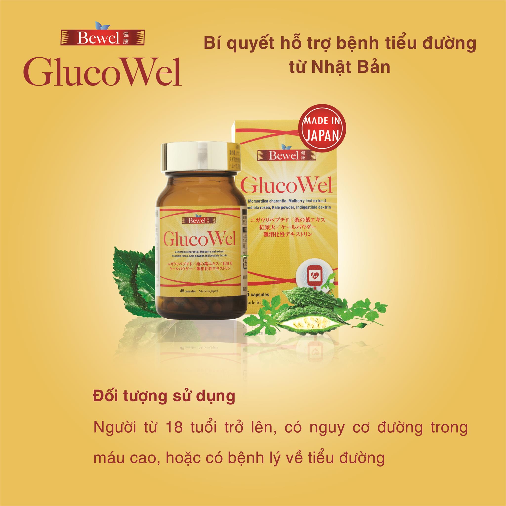 Thực phẩm chức năng Bewel Glucowel hỗ trợ điều trị tiểu đường
