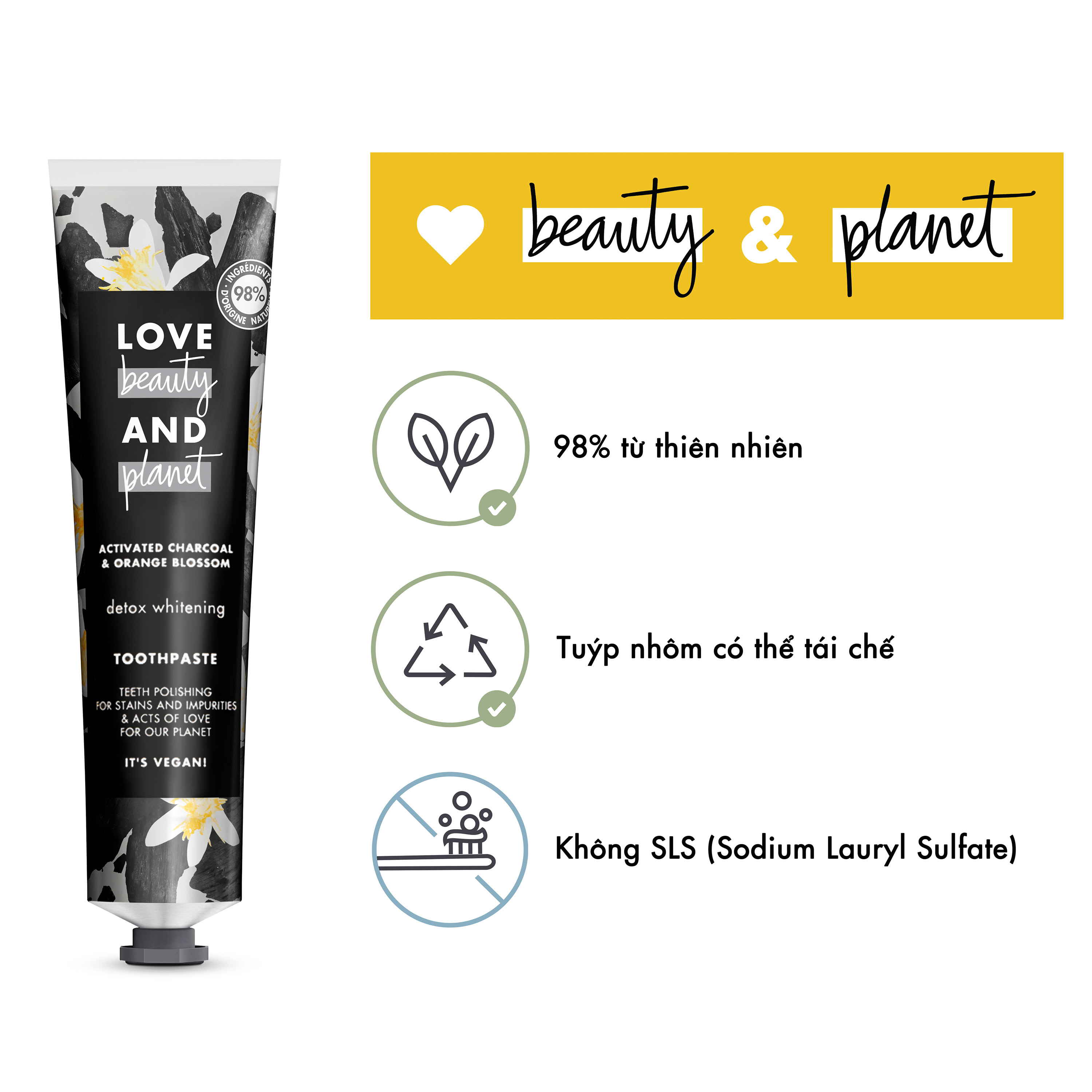 Kem Đánh Răng Love Beauty And Planet Detox Trắng Sáng 99G