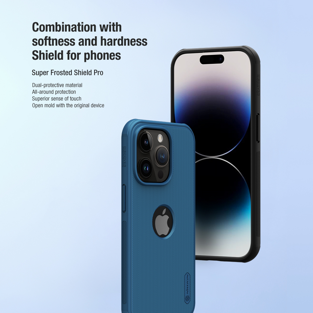 Ốp Lưng cho iPhone 14 / 14 Plus / 14 Pro / 14 Pro Max Nillkin Super Frosted Shield Pro Case (Có phần cắt LOGO) - Hàng Chính Hãng