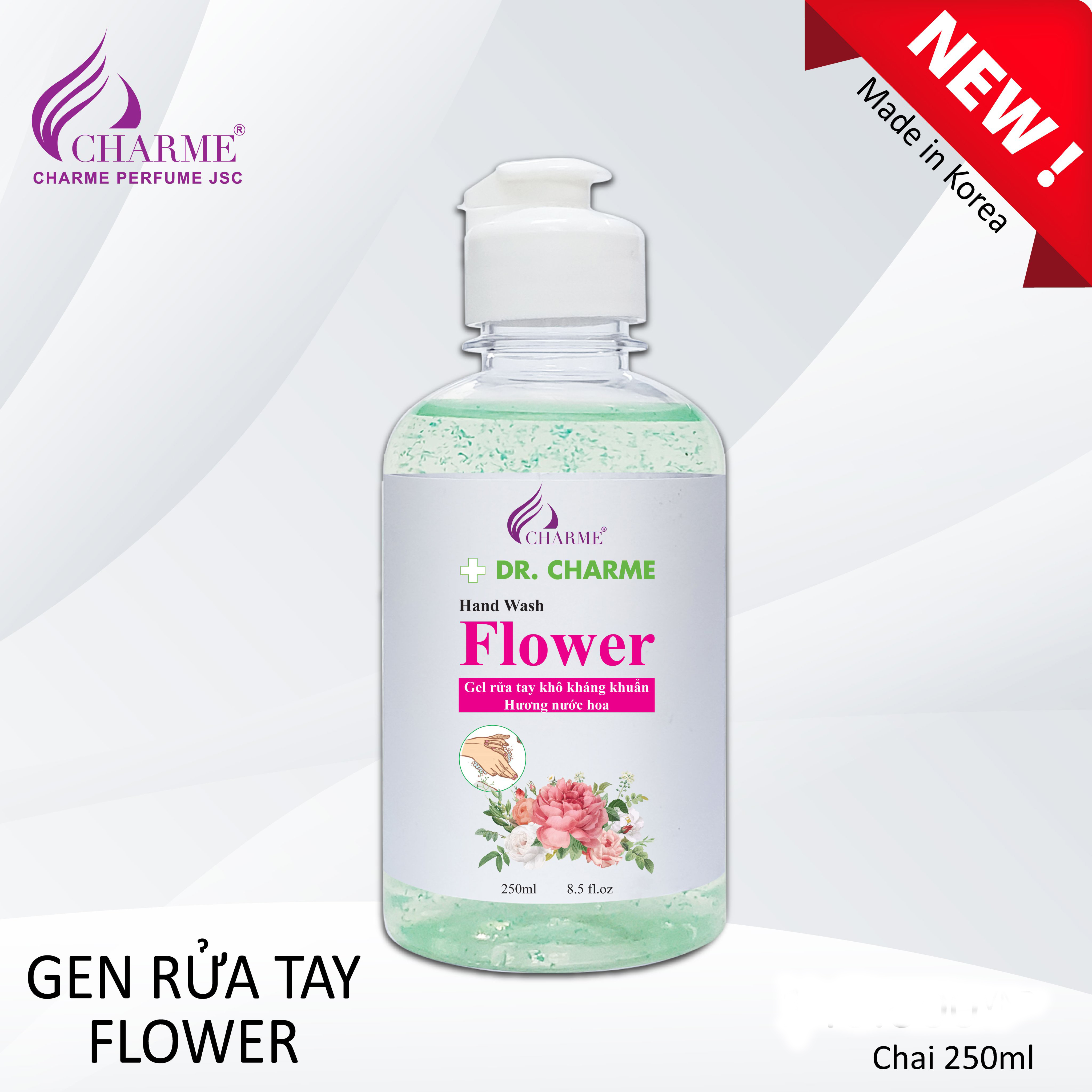 gel rửa tay khô kháng khuẩn dr. charme flower 4