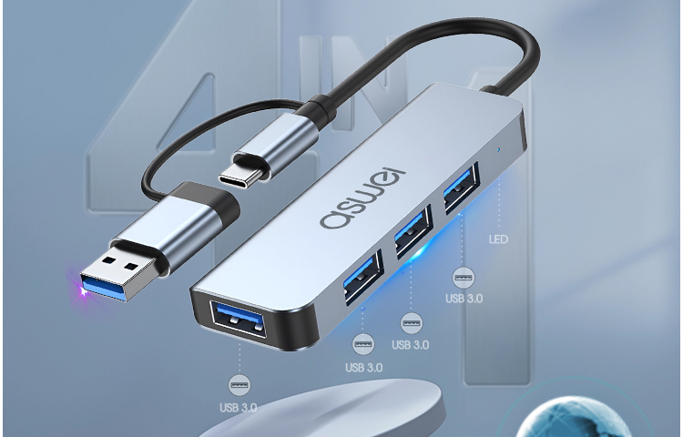 hub, hub type c aswei, hub usb 3.0 aswei