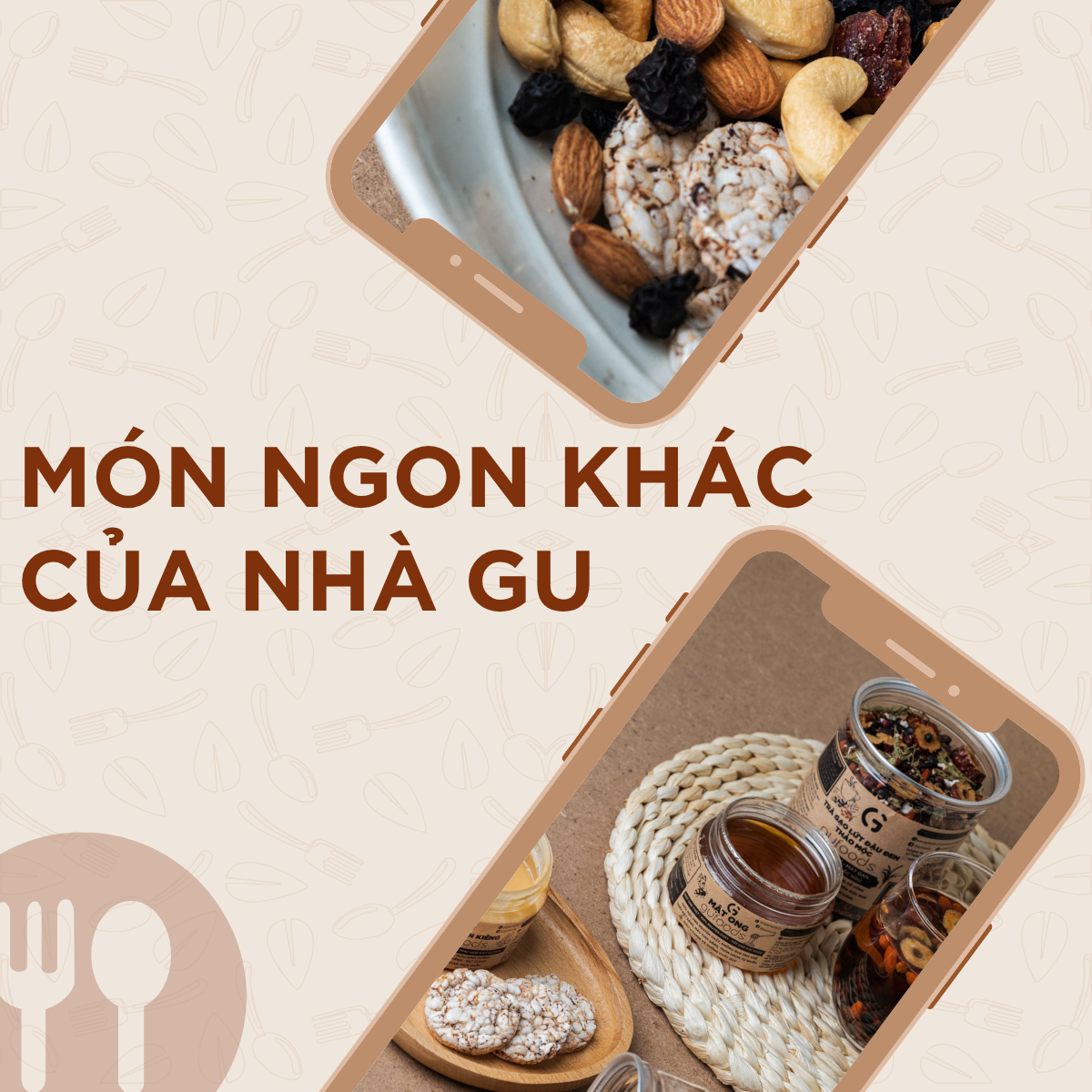 Bánh gạo lứt GUfoods - Không chiên dầu, Không đường, Từ gạo và ngũ cốc nguyên hạt, Lành mạnh, Phù hợp Eat clean, Ăn vặt healthy, Thực dưỡng, Tập gym, Thuần chay, Đa dạng hương vị (túi 300g = 30 bánh)