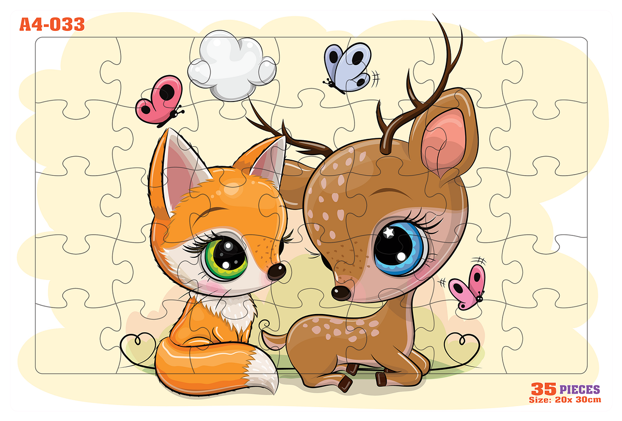 04 bộ tranh xếp hình 35 mảnh khổ A4 20x30cm – đồ chơi trí tuệ cho bé từ 2 tuổi – Combo 9